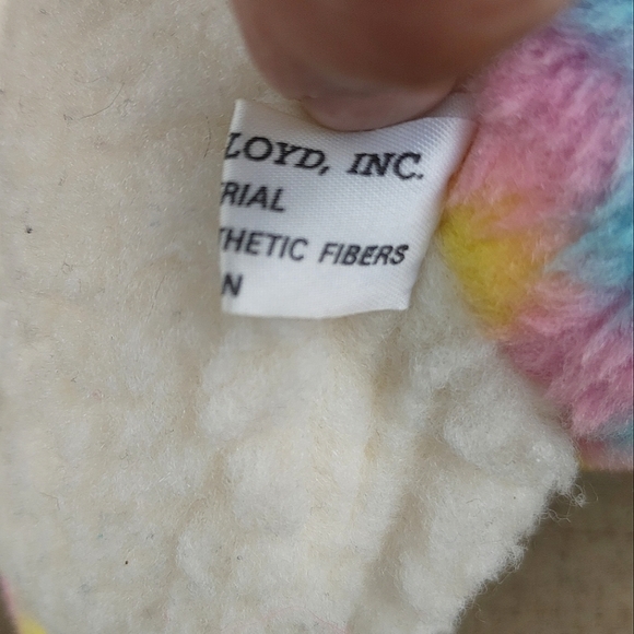 House Of Lloyd Wool Plush Lamb Pastel Checkered Stuffed Animal Sheep Vtg Easter - Picture 8 of 16